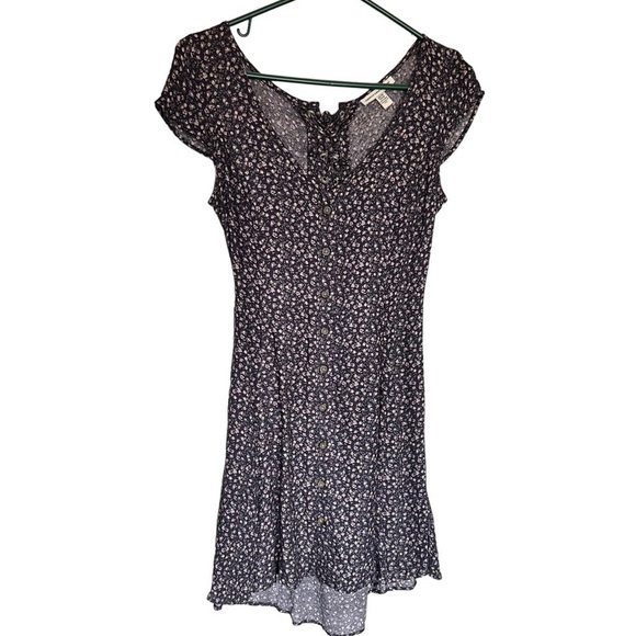 American Eagle Open Lace Up Back Mini Floral Dress Size XS - Picture 1 of 8